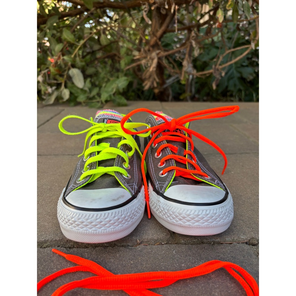 Converse Chuck Taylor All Star Triple Tongue Neon Grey Sneakers 140074F Womens 8 - Picture 3 of 12